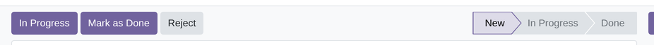 The status bar with the "In Progress", "Mark as Done", and "Reject" buttons
